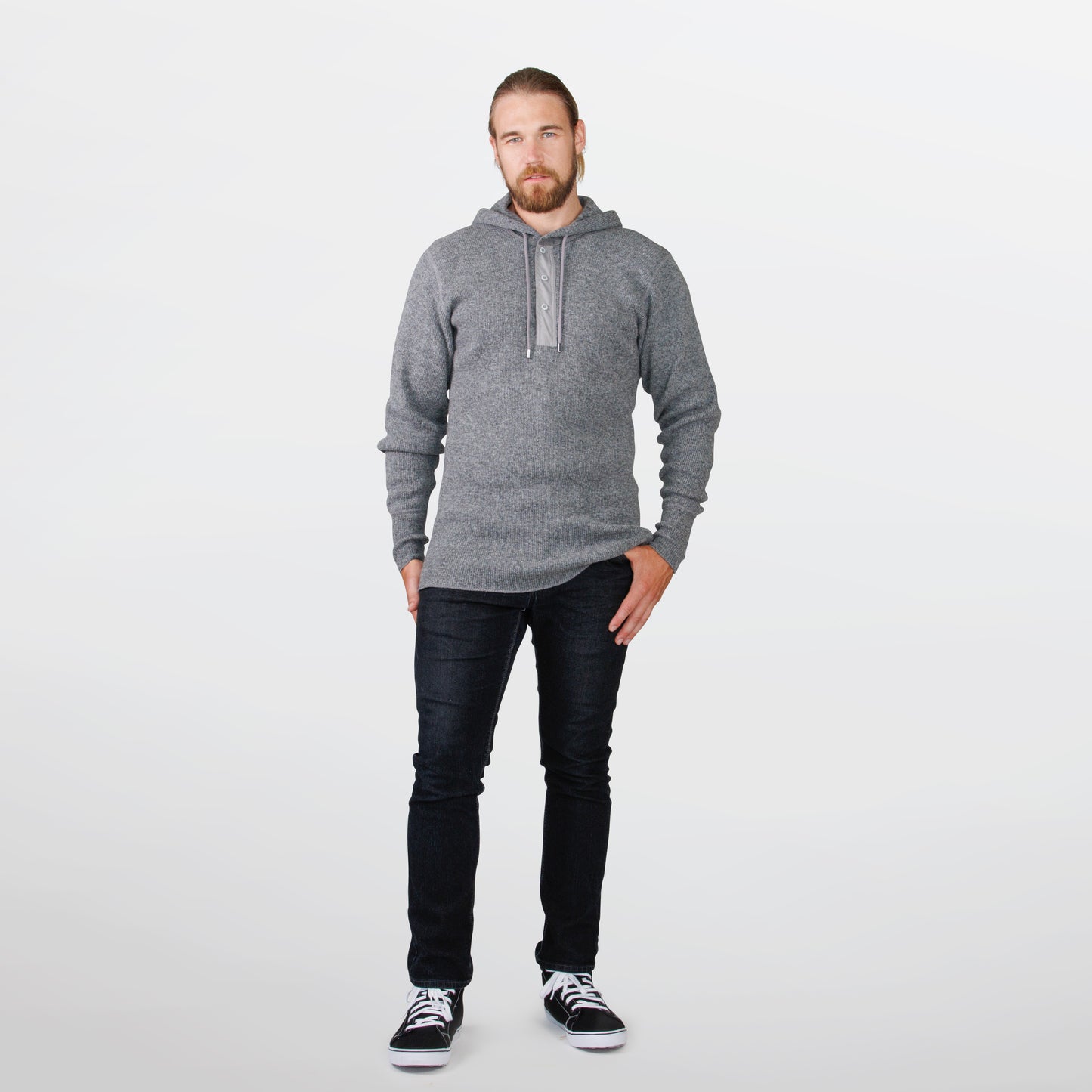 Heritage Heavy Wool Henley With Hood