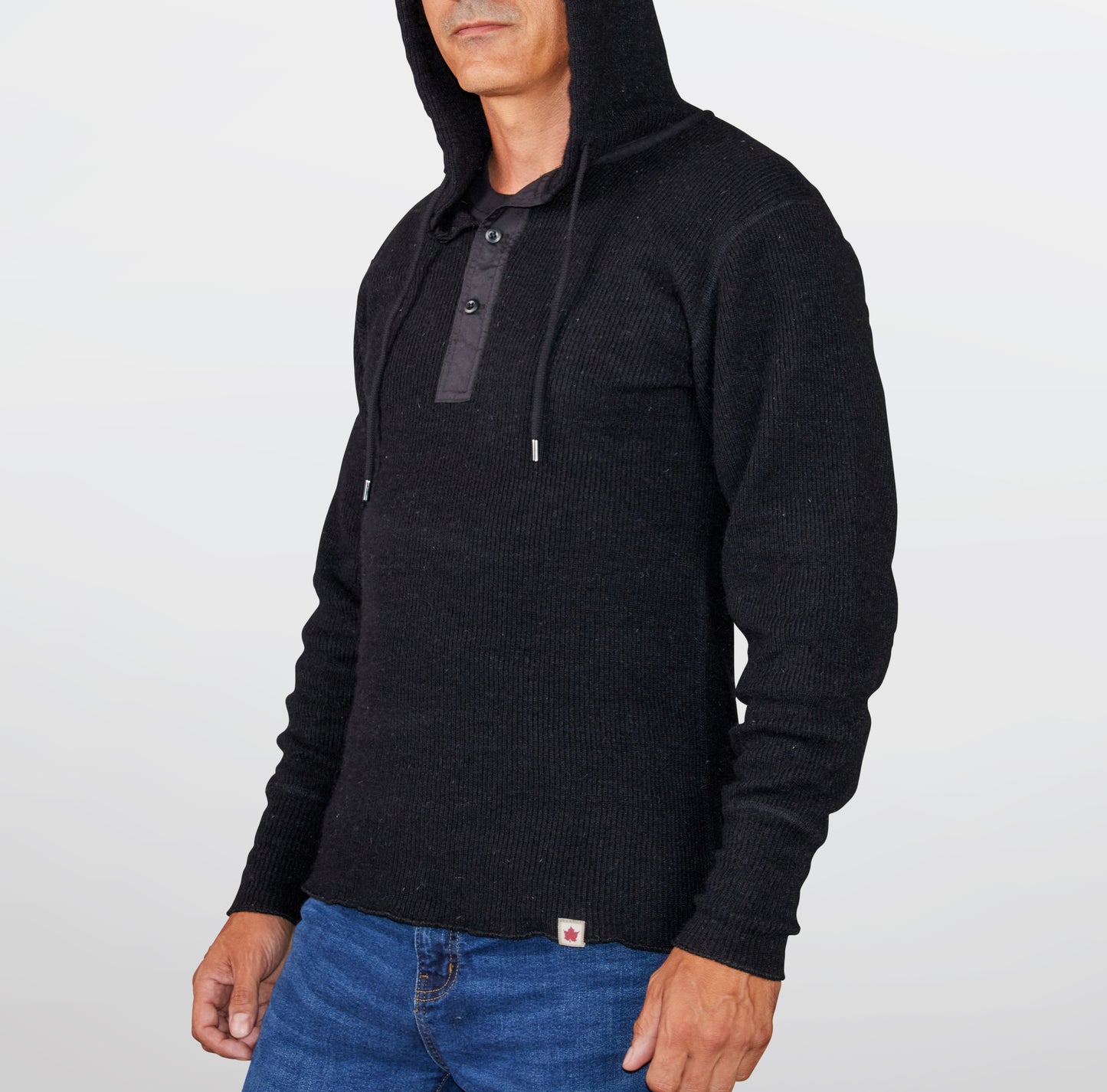 Heritage Heavy Wool Henley With Hood