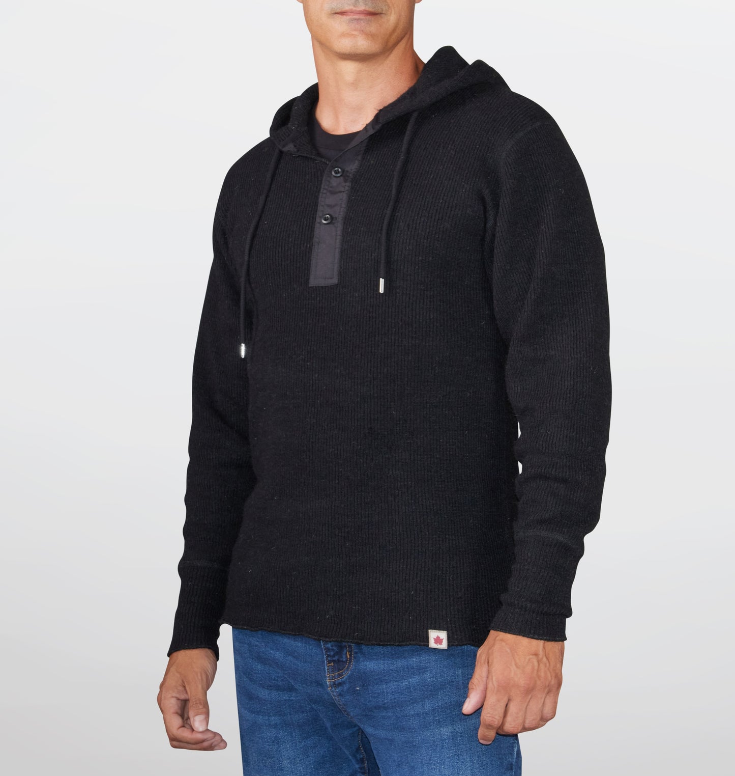 Heritage Heavy Wool Henley With Hood