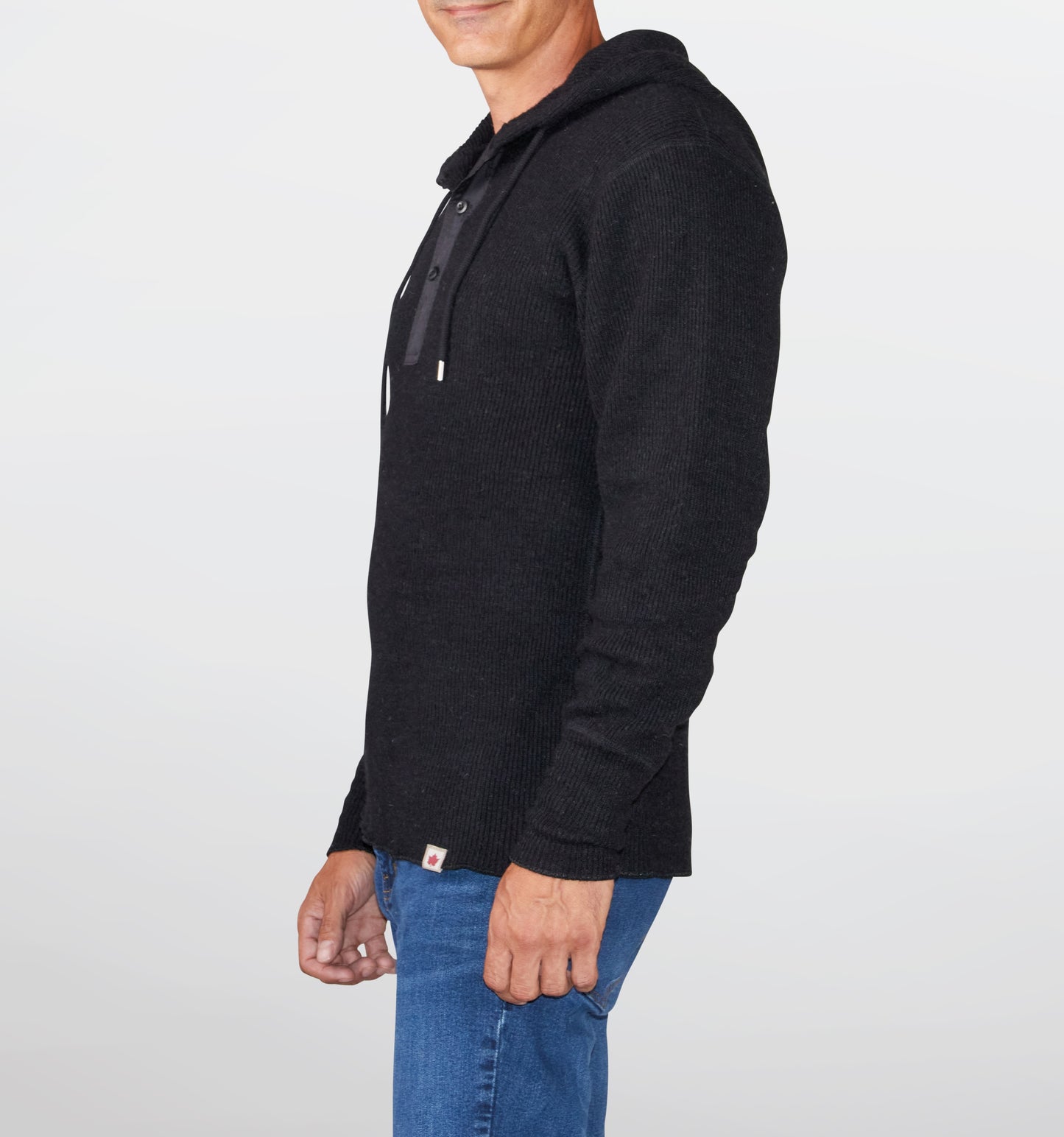 Heritage Heavy Wool Henley With Hood